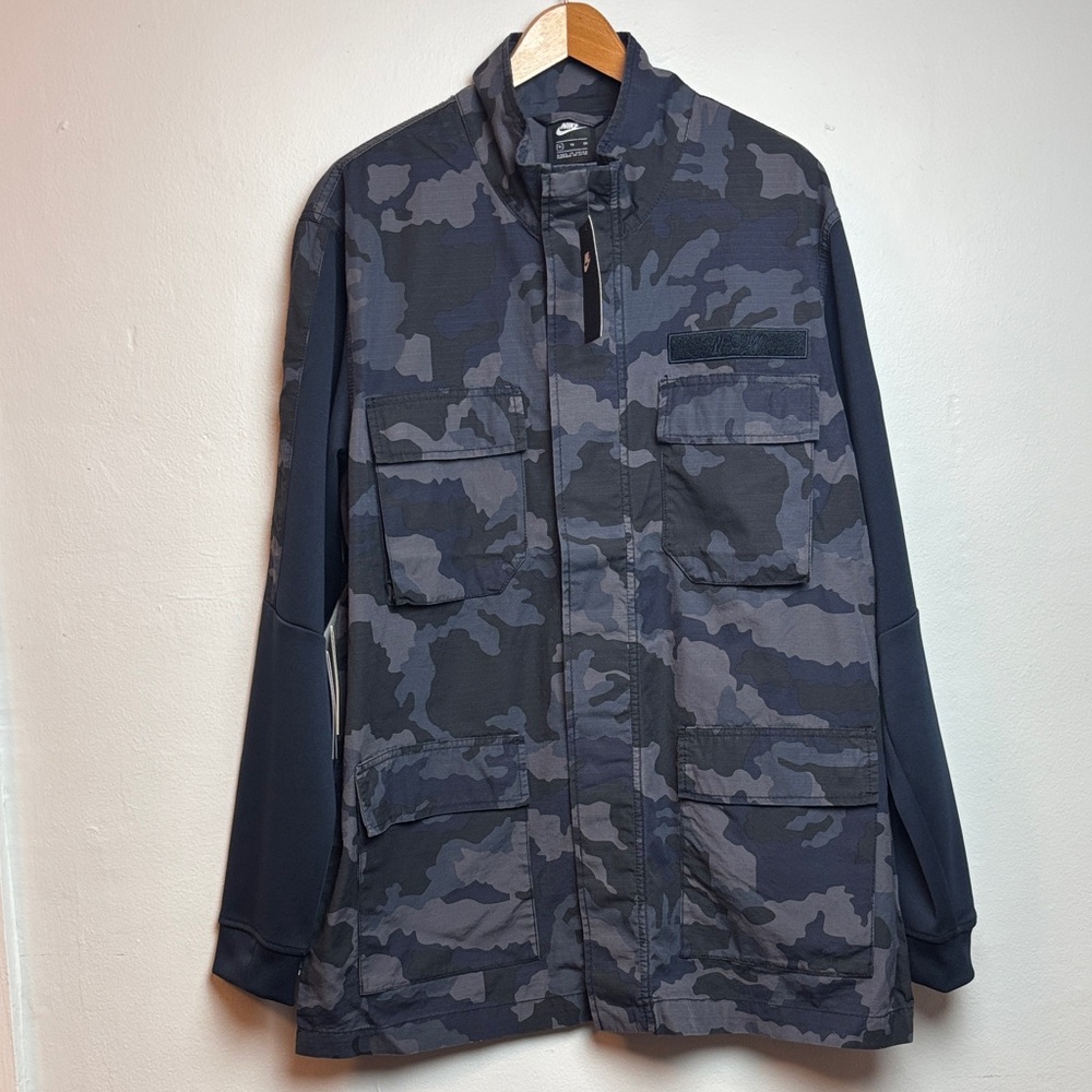 NWT Nike Sportswear NSW Men's XL Camo Jacket‎ Dark Obsidian Streetwear